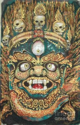 The Sambhu Mahakala Painting:  A Stunning Depiction of Divine Fury and Intricate Ornamental Details!