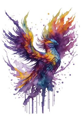 The Dance of the Phoenix: Vivid Watercolour Mastery and Ethereal Symbolic Representation!